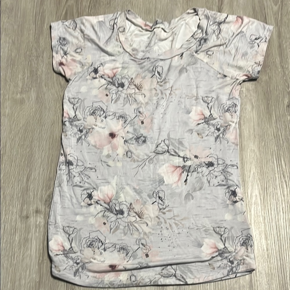Tiny Tim’s Bamboo Gray and White‎ Fitted Short Sleeve Tee